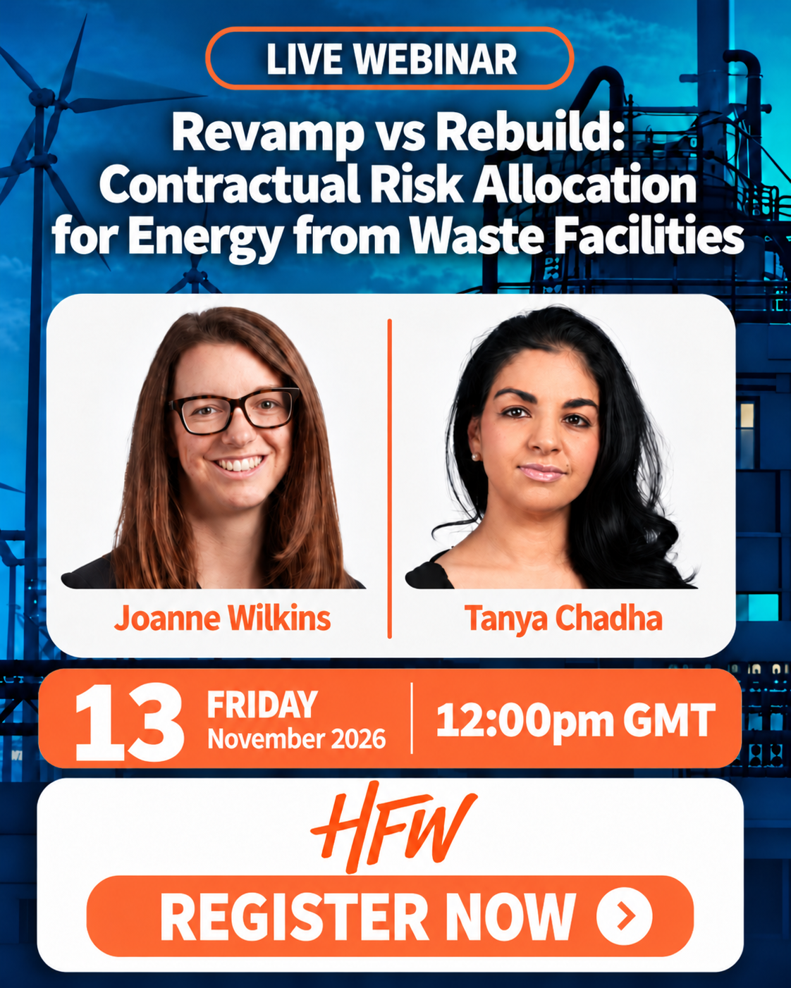 HFW Revamp vs Rebuild webinar featuring Joanne Wilkins and Tanya Chadha